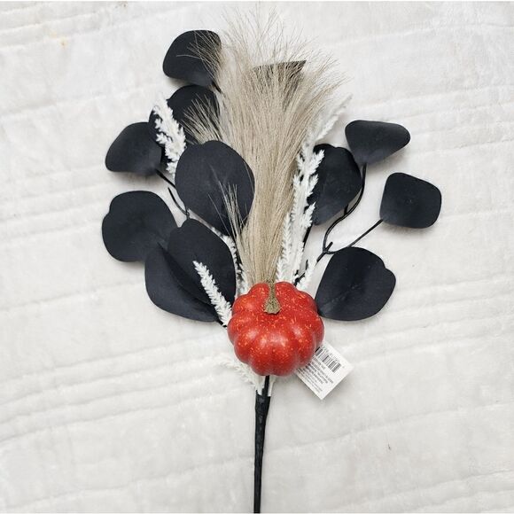 New Lot of 3 Halloween 16 in Height Orange Mini Pumpkin Foam Decorative Pick - Picture 3 of 6